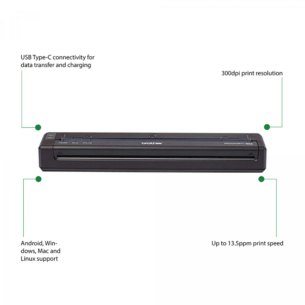 Brother PJ 823 - portable A4 printer dimensions