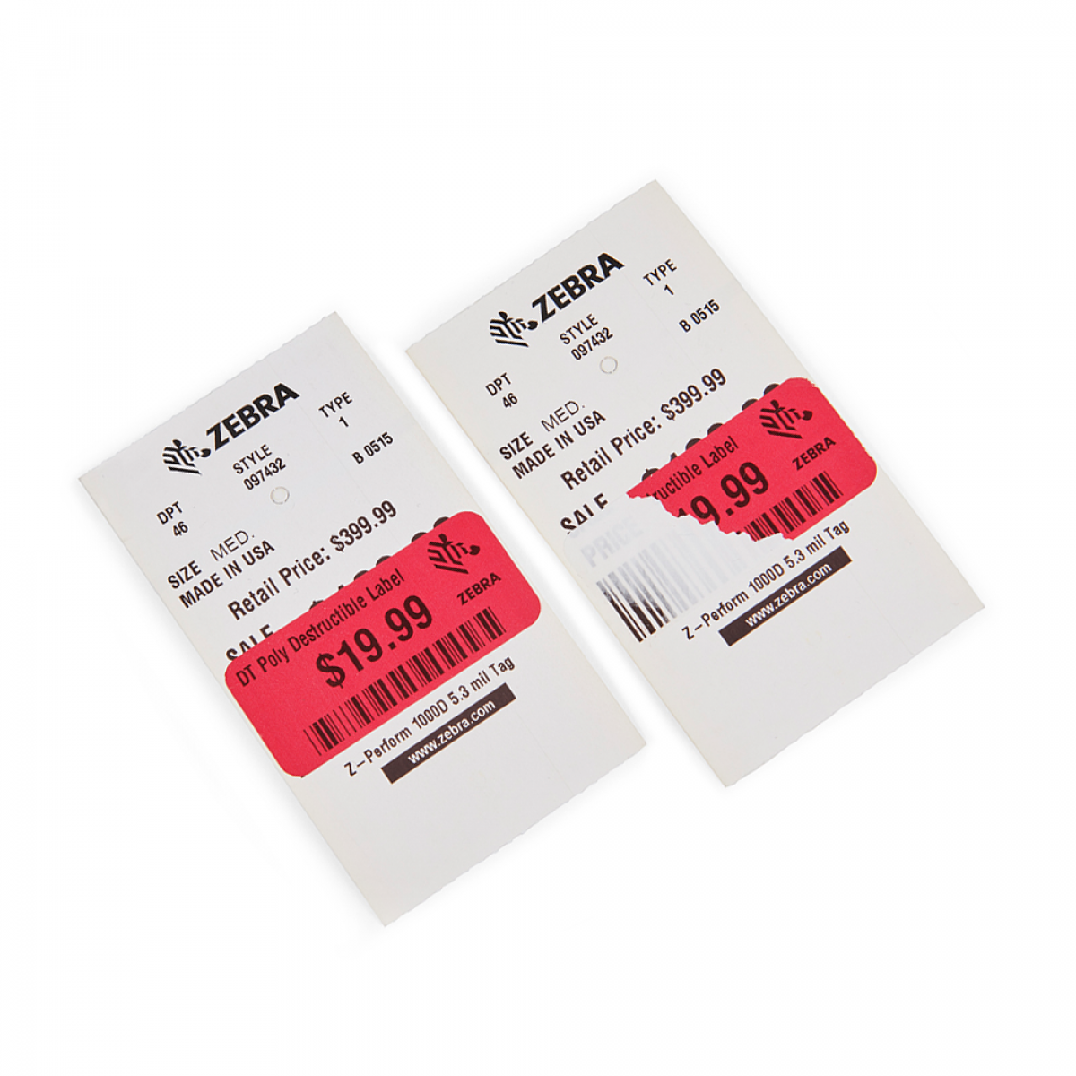 Printing supplies for tags and destructible labels