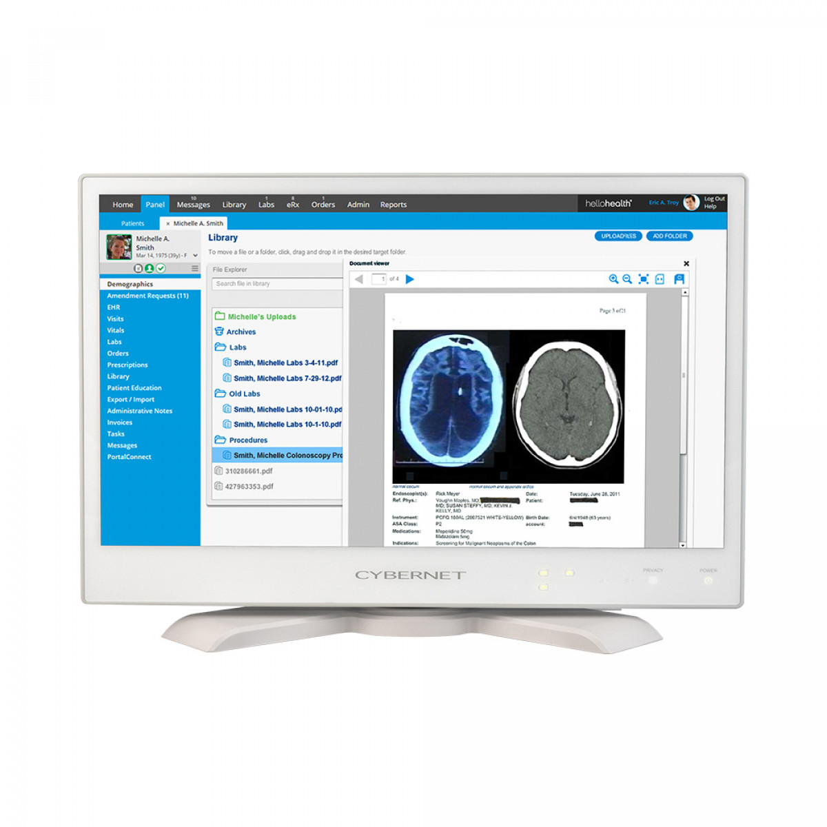 Cybermed G series - G22b medical computer with adjustable base stand