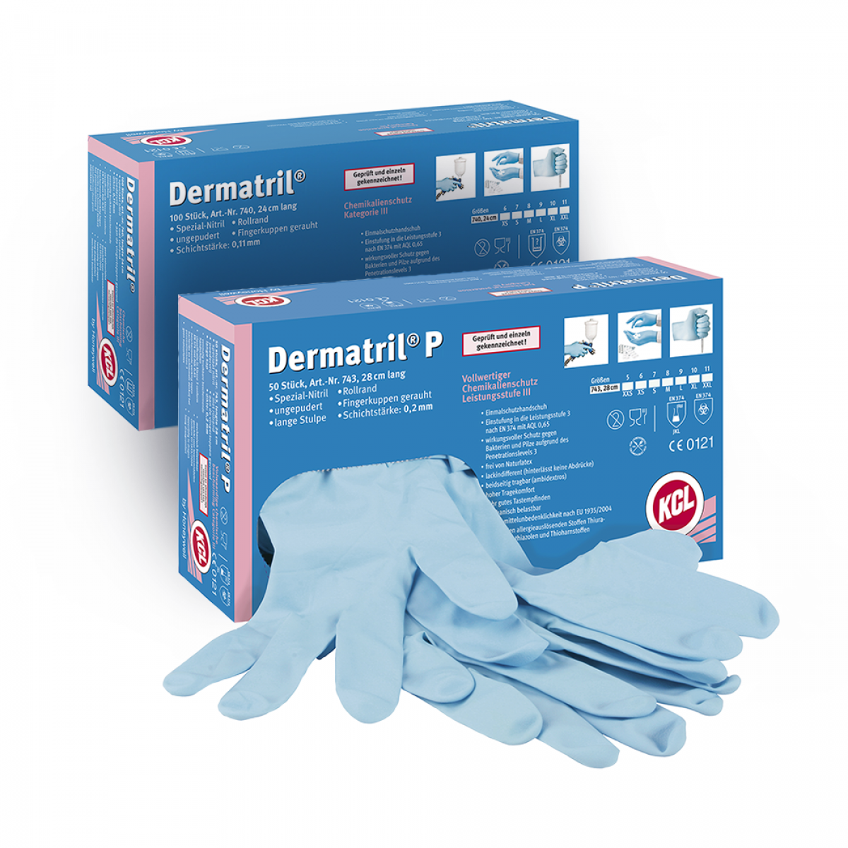 Honeywell Dermatril Blue Nitrile Gloves for Healthcare Supplies