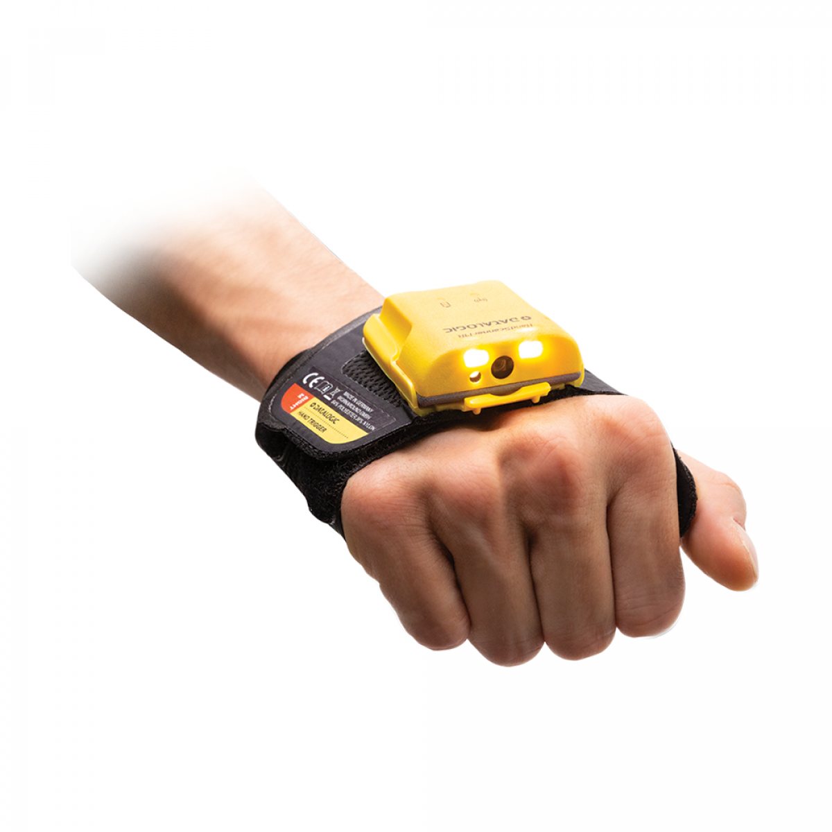 Datalogic HandScanner mounted in glove with trigger