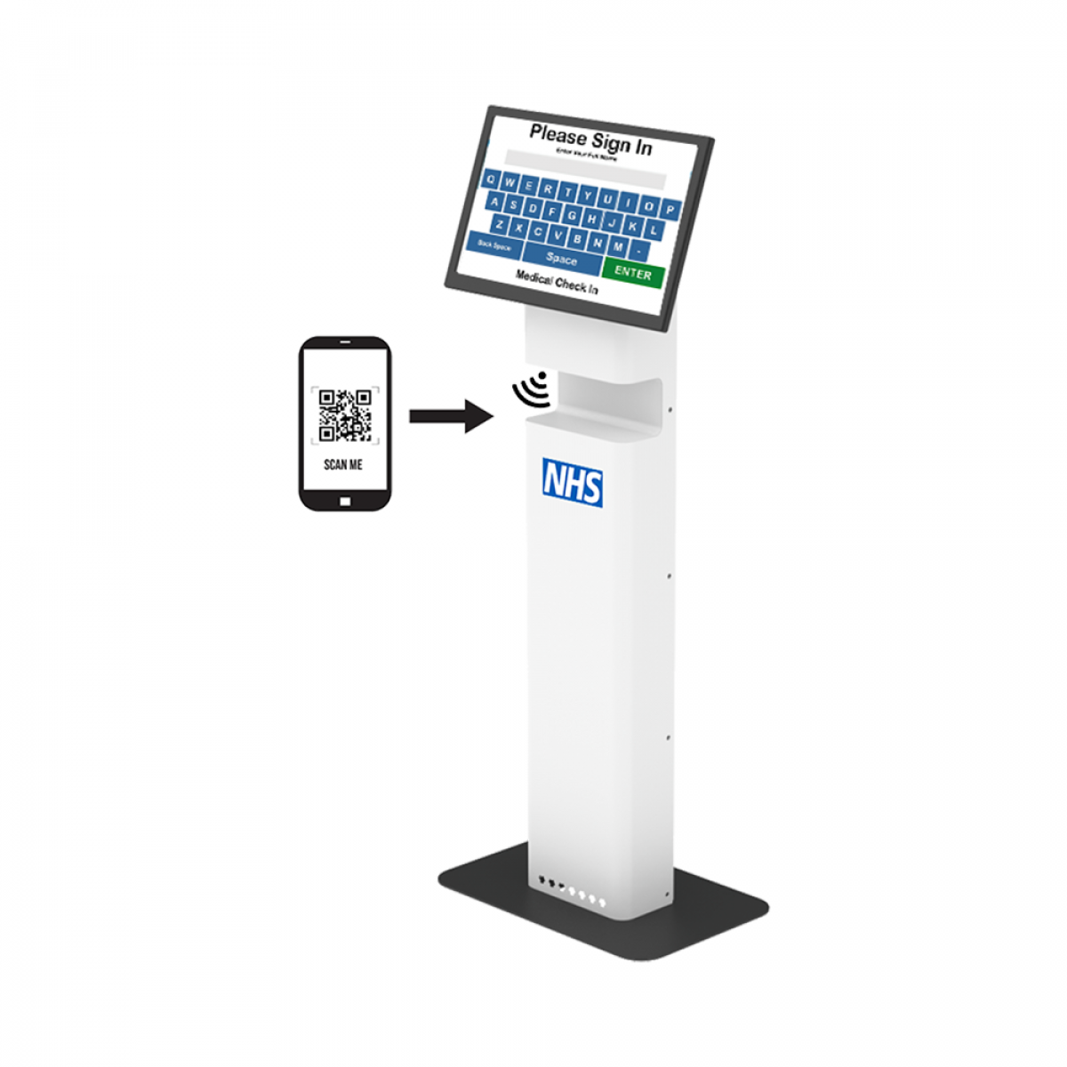 Dalen Healthcare Patient Check-In Kiosk with Scanner