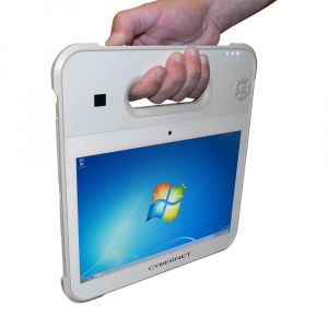CyberMed-RX healthcare tablet handle in use