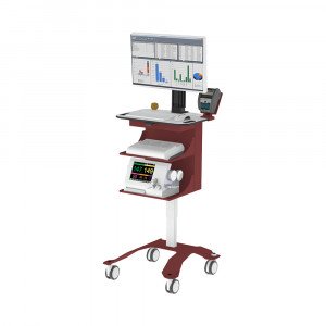 Maternity workstation on wheels - red