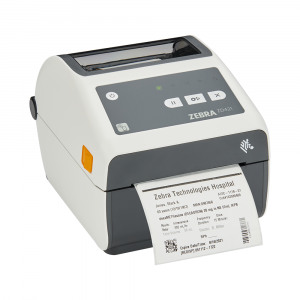 Zebra ZD421d-HC desktop printer with IV bag label