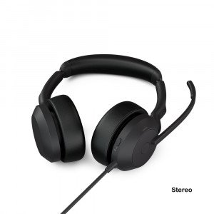 Jabra Evolve2 50 with rotating boom and mic arm